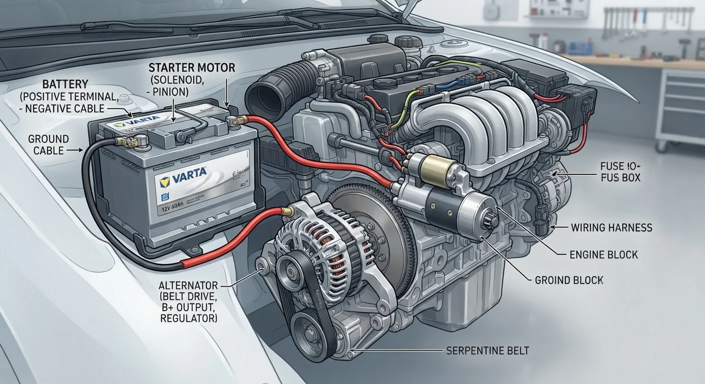 Battery, Alternator, and Starter: How Your Car's Electrical Starting System Works