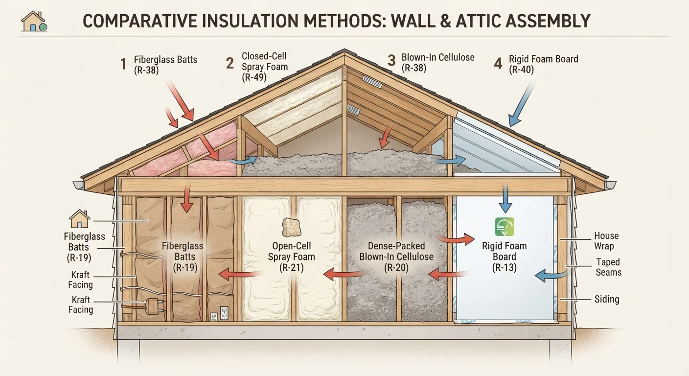 Insulation Types at a Glance: Batts, Spray Foam, Blown-In, and Rigid Board